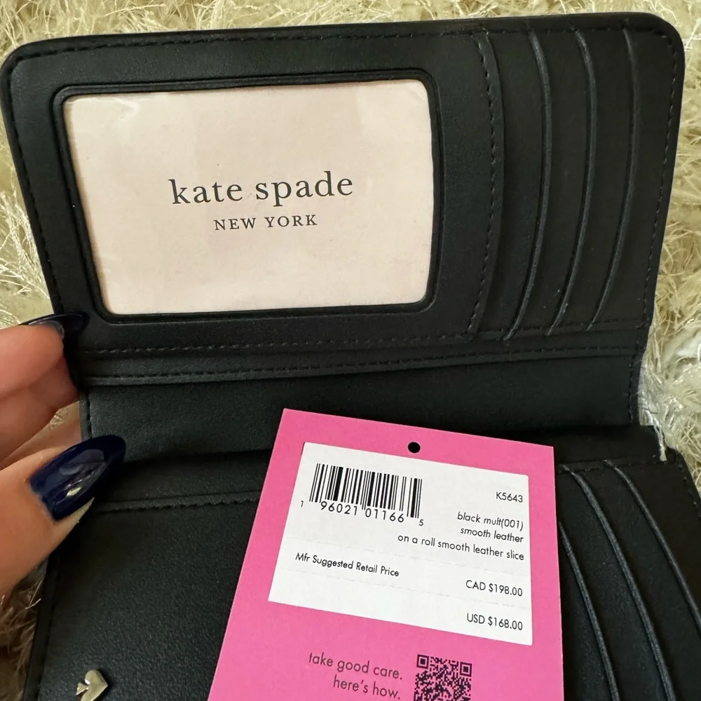 Kate Spade Pizza Wallet with Gem Design (Black) - Picture 8 of 9